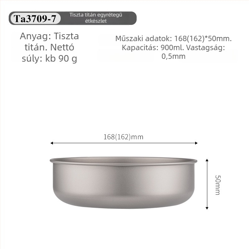 Titán étkezési tálak készlet, hordozható és ultra könnyű, modell TA3709, súly 120 g, 1 személyre