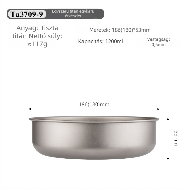 Titán étkezési tálak készlet, hordozható és ultra könnyű, modell TA3709, súly 120 g, 1 személyre