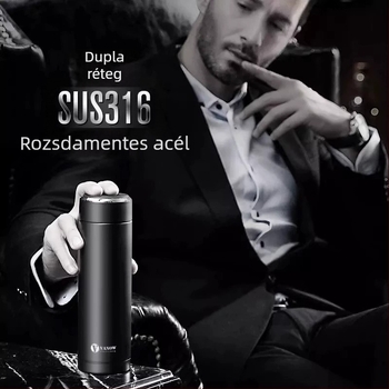 316 rozsdamentes acél belsővel és 304 külső falú termosz pohár, vákuum szigetelés 12–24 óra, logó testreszabás lézergravírozással / szitázással / 3D nyomtatással, ajándékdobozzal