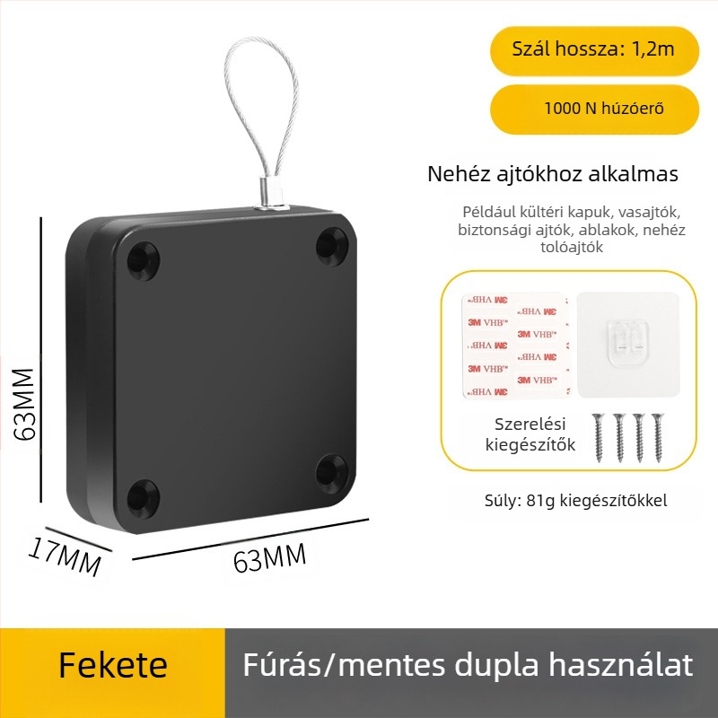 Ajtócsukó fúrás nélkül | műanyag, automatikus visszatérés, modern minimalista stílus, márka Yuli