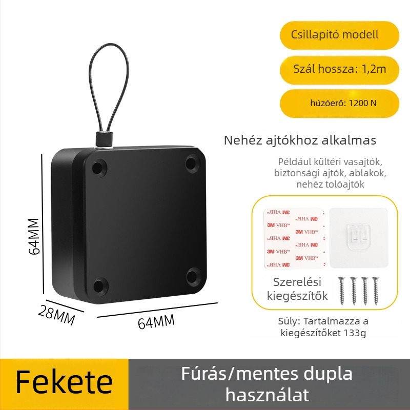 Ajtócsukó fúrás nélkül | műanyag, automatikus visszatérés, modern minimalista stílus, márka Yuli
