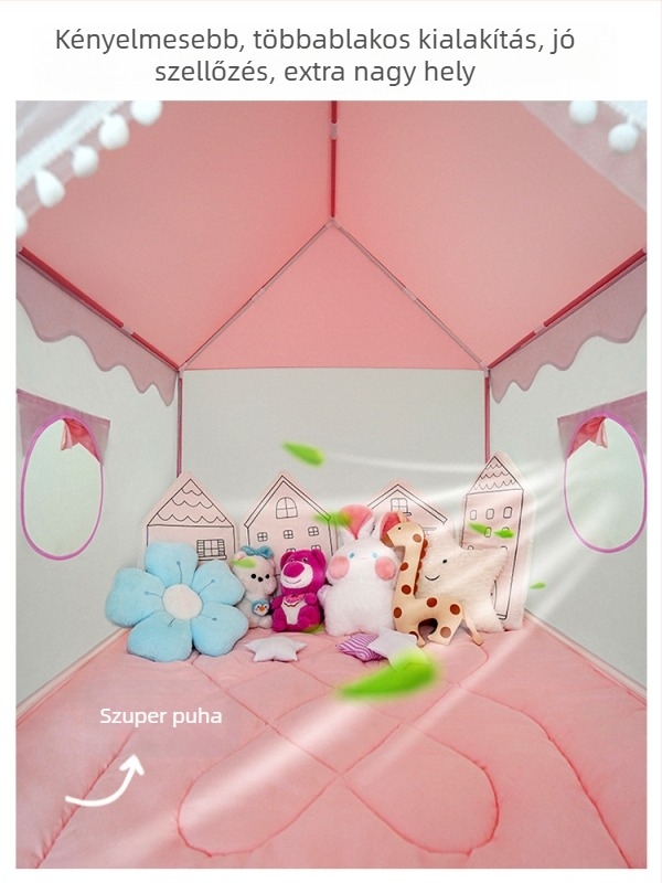 Beltéri gyerek sátor - piramisszerű stílus, egyrétegű felépítés, összeszerelést igényel, külső sátor vízálló 1000-1500mm