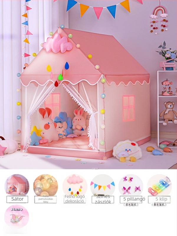 Beltéri gyerek sátor - piramisszerű stílus, egyrétegű felépítés, összeszerelést igényel, külső sátor vízálló 1000-1500mm