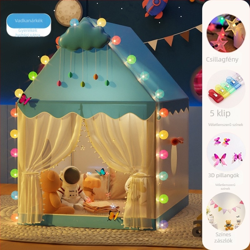 Beltéri gyerek sátor - piramisszerű stílus, egyrétegű felépítés, összeszerelést igényel, külső sátor vízálló 1000-1500mm