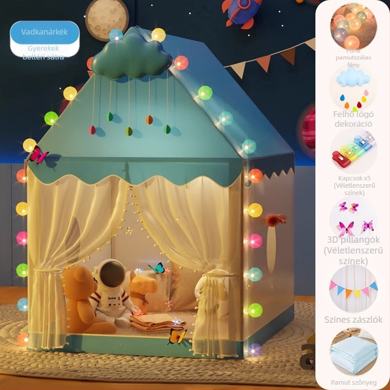 Beltéri gyerek sátor - piramisszerű stílus, egyrétegű felépítés, összeszerelést igényel, külső sátor vízálló 1000-1500mm