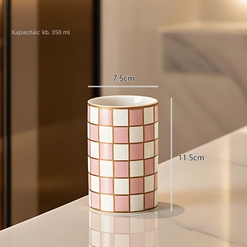 Porcelán fürdőszobai készlet, 2 darab: szappanadagoló és testápoló üveg; logónyomás elérhető; testre szabható