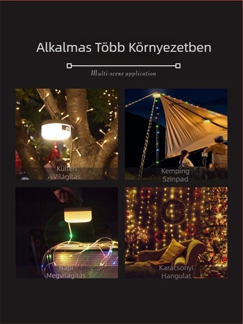 Jiadi LED kempinglámpa, vízálló, újratölthető 5V-os, 90×50 mm, kulcsos kapcsoló