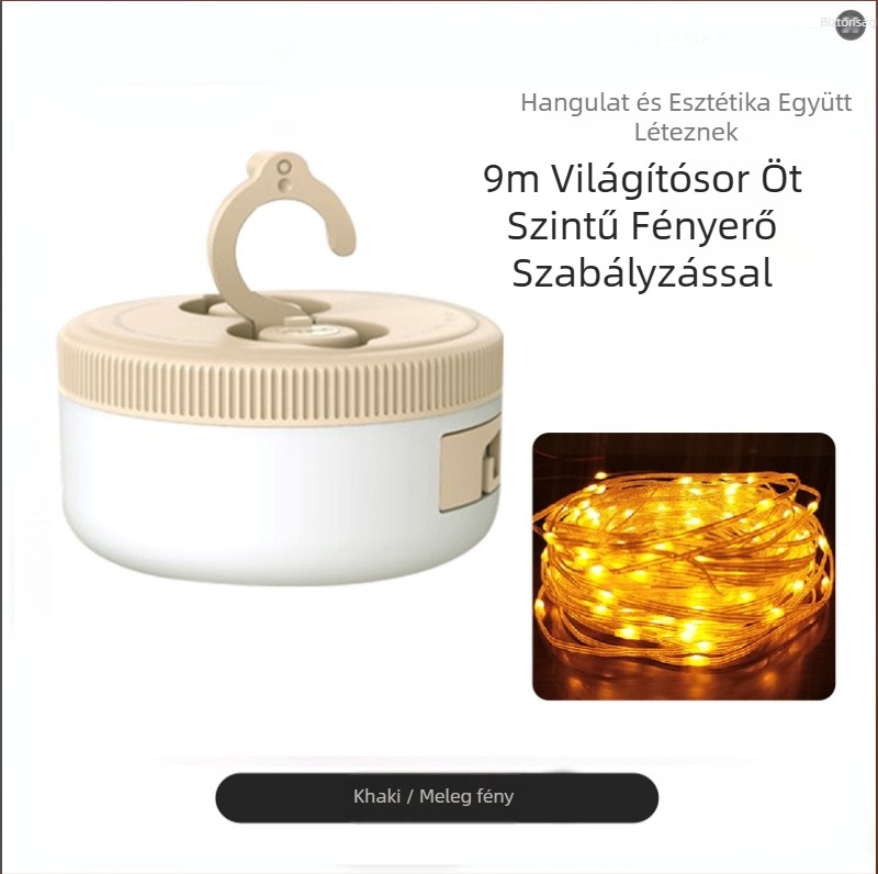 Jiadi LED kempinglámpa, vízálló, újratölthető 5V-os, 90×50 mm, kulcsos kapcsoló
