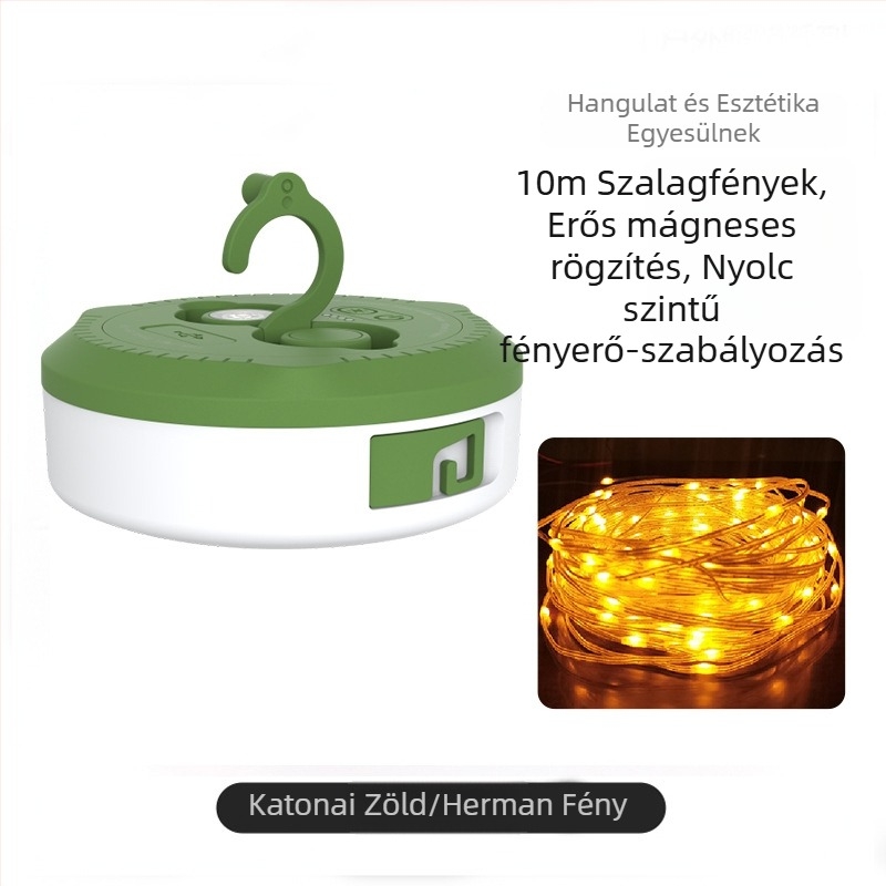 Jiadi LED kempinglámpa, vízálló, újratölthető 5V-os, 90×50 mm, kulcsos kapcsoló