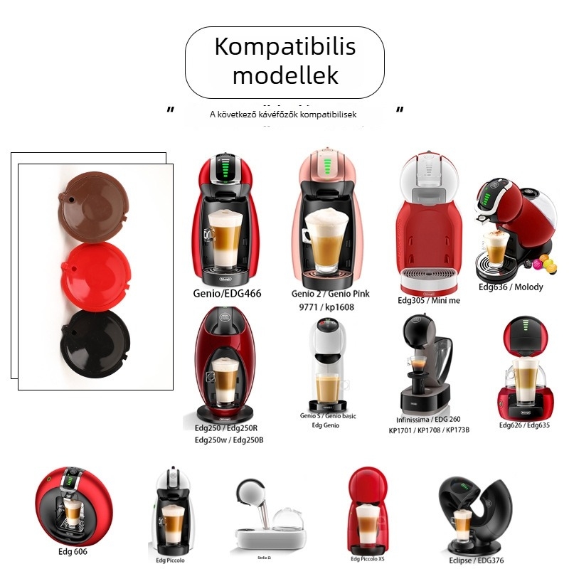 Nestlé Dolce Gusto kávéfőzőkhöz kompatibilis, tölthető és újrahasználható kapszulahéjak