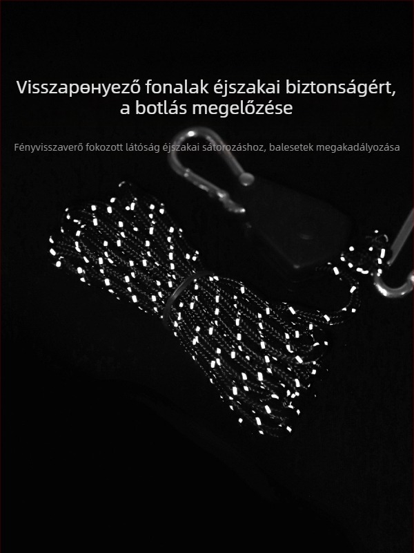 Műanyag állítható görgő sátorhoz, fényvisszaverő zsinórral