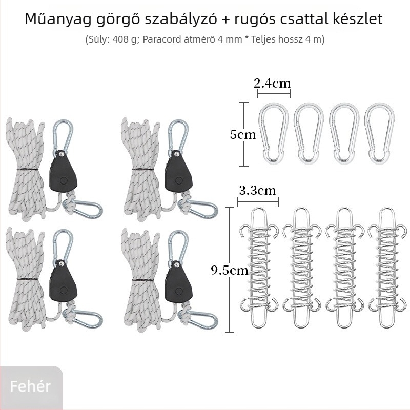 Műanyag állítható görgő sátorhoz, fényvisszaverő zsinórral