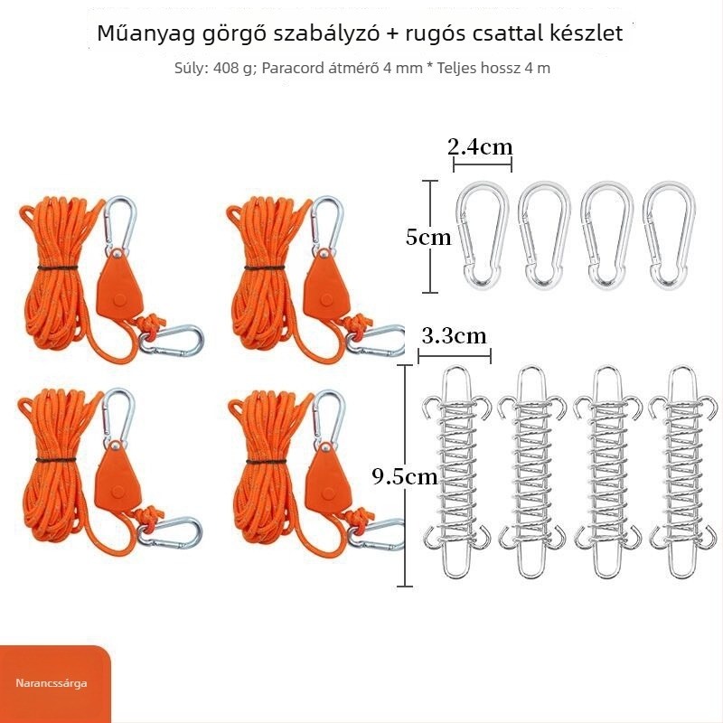 Műanyag állítható görgő sátorhoz, fényvisszaverő zsinórral