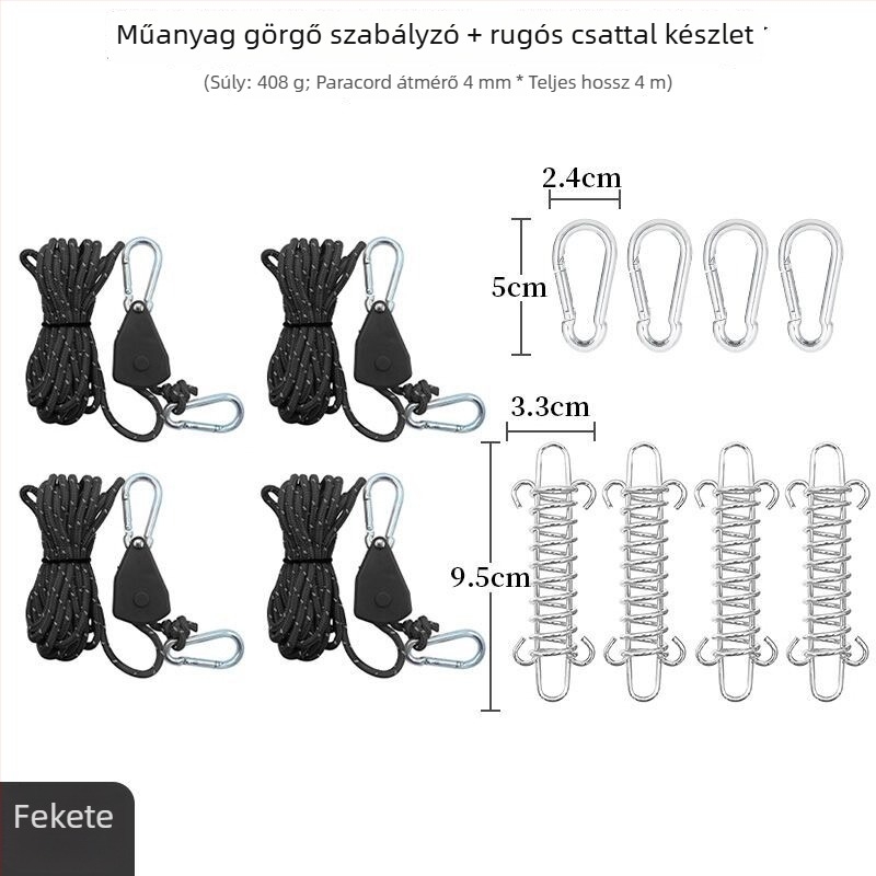 Műanyag állítható görgő sátorhoz, fényvisszaverő zsinórral