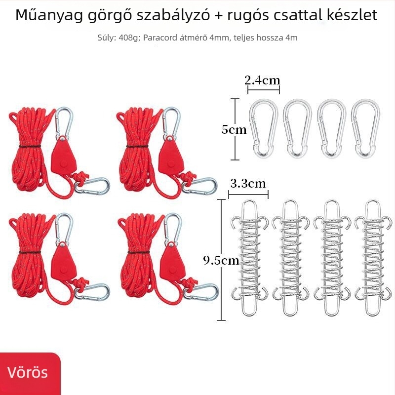 Műanyag állítható görgő sátorhoz, fényvisszaverő zsinórral