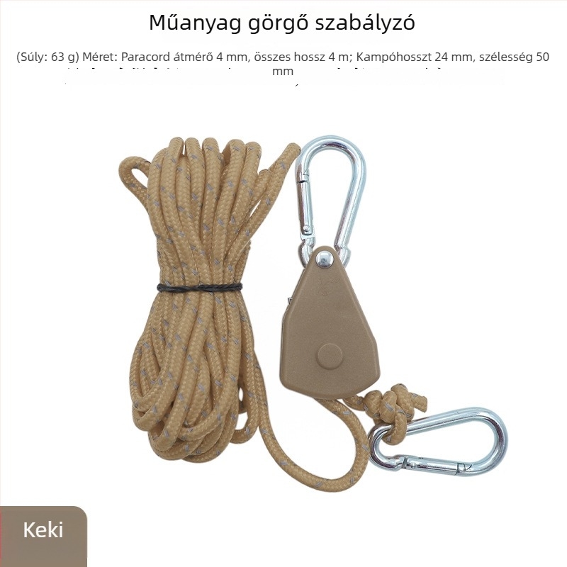 Műanyag állítható görgő sátorhoz, fényvisszaverő zsinórral