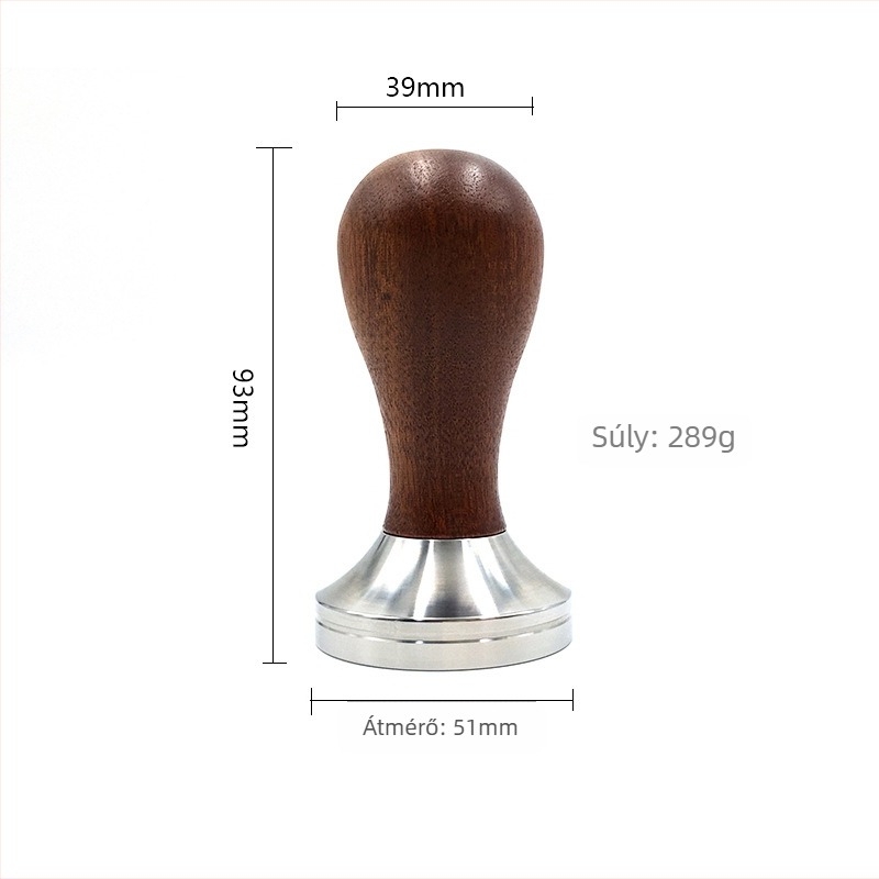 Kávé tamper 304 rozsdamentes acélból, 305 g, otthoni és kávézó használatra, logó testreszabás elérhető