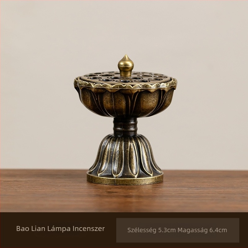 Körkörös füstölőégő, kínai stílusú, Phoebe anyagú, rozsdamentes acél hálós tartóval, fél-kezes és fél-mechanikus kivitel