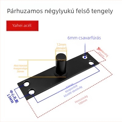 Keretes üvegajtó aljzati rugó készlet: felső tengelylemez, rögzítő tengely, T- alakú felső mag; Anyag: 304/201 rozsdamentes acél vagy galvanizált acél; Stílus: modern minimalizmus