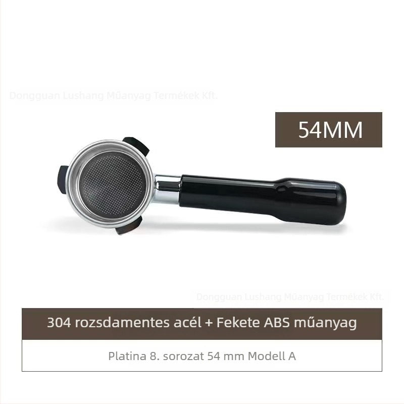 Alj nélküli portafilter fogó E61 csoportfejhez, rozsdamentes acélból készült, tömörfa markolattal; kompatibil Delong, Platinum Rich és Aibao