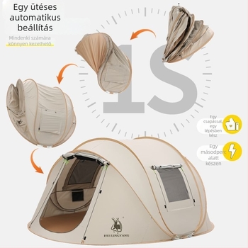 Kemping piramissátor, egyes rétegű, kézi felállítás, poliészter külső, vízállóság 2000–3000 mm