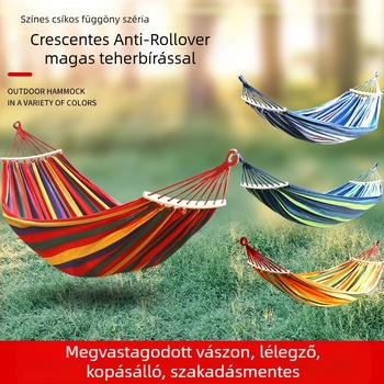 Kültéri vászon-hamakus hintaszék, megerősített kivitel, teherbírás 300 kg, tömeg 1,5 kg, kempingezéshez