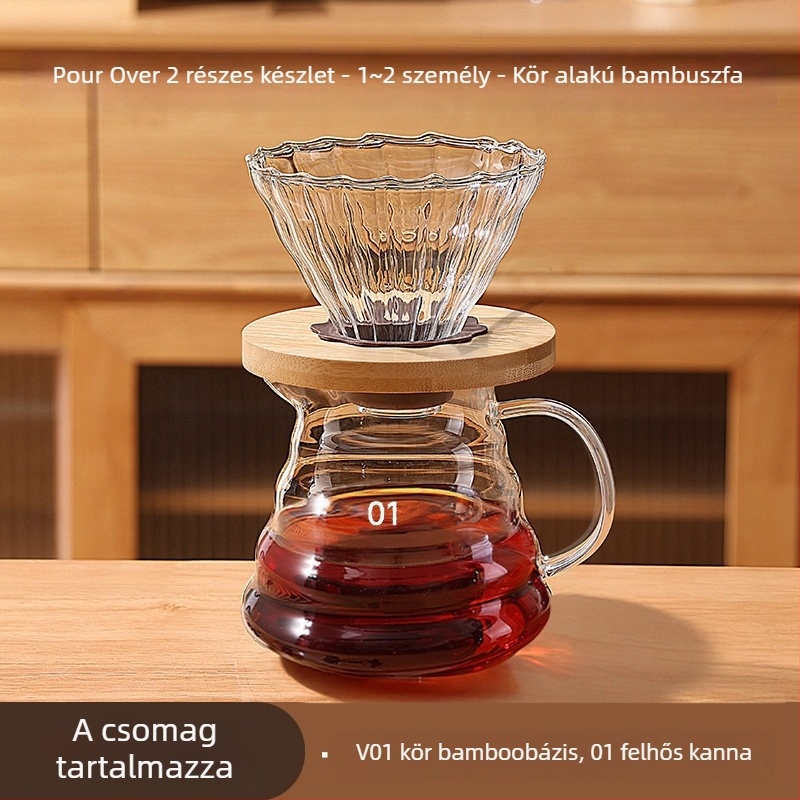 Kézi kávéőrlő készlet otthonra és kültéren – kompakt kézi hajtású készlet, minimalista stílus, teljes készlet