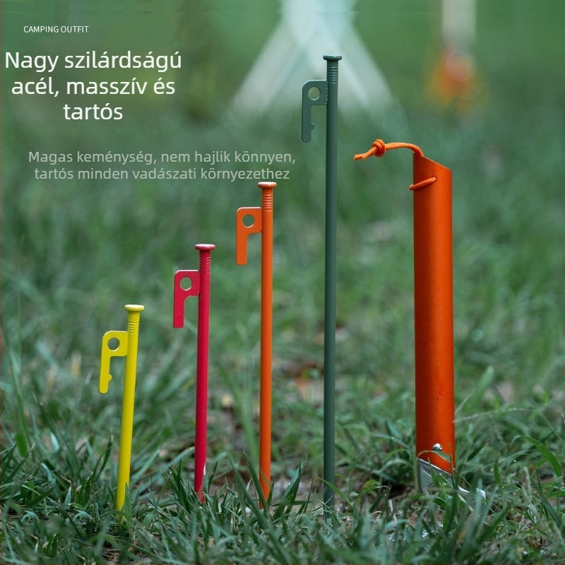 Buye Sátor talajszeg – acélból, vastagított, hosszabbított a kempinghez
