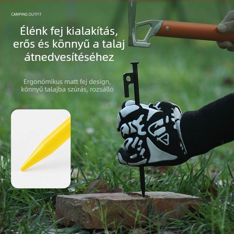 Buye Sátor talajszeg – acélból, vastagított, hosszabbított a kempinghez
