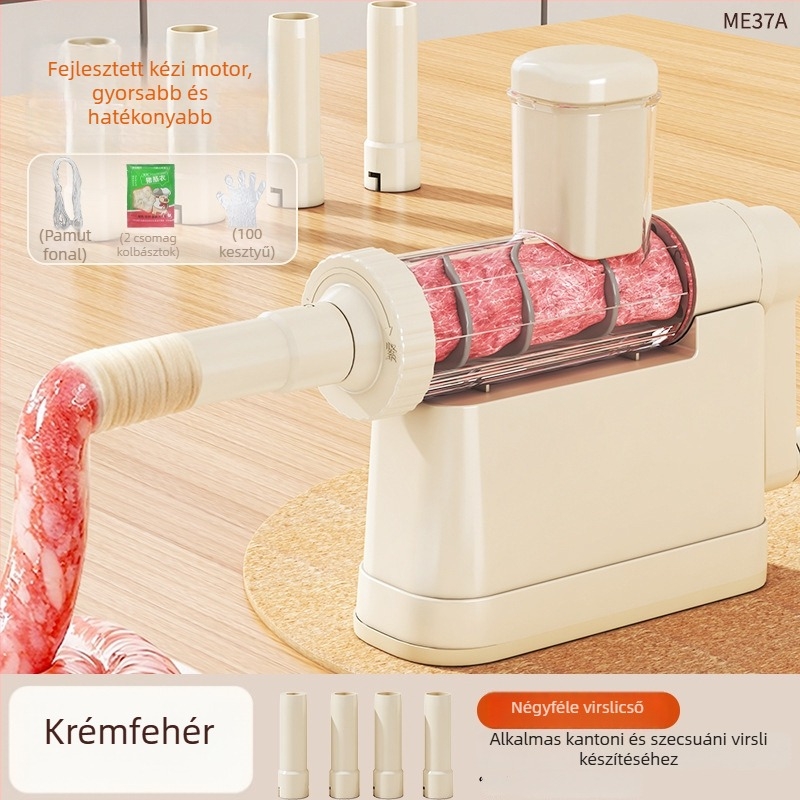 Kézi kolbász töltő, műanyag kivitel, modell 6-026, modern minimalist dizájn, otthoni használatra