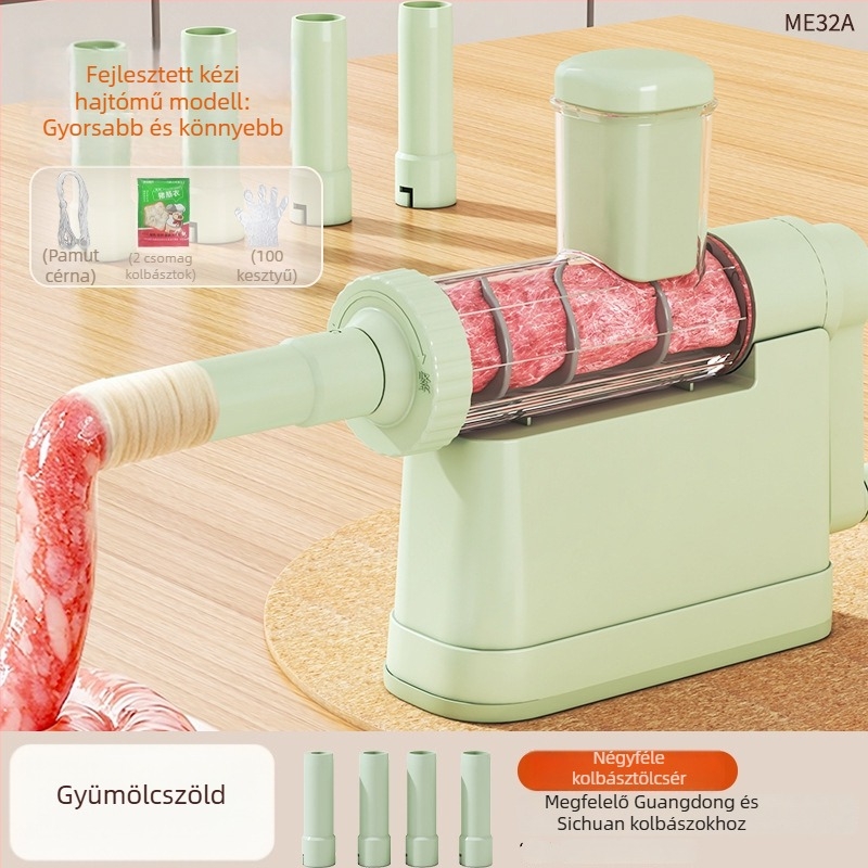 Kézi kolbász töltő, műanyag kivitel, modell 6-026, modern minimalist dizájn, otthoni használatra