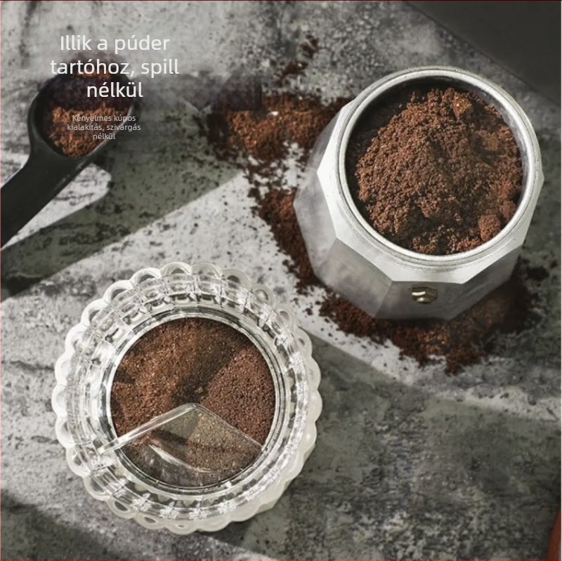 Moka kávéfőző poradagoló – Márka 001, Anyag: AS, Stílus: modern egyszerűség