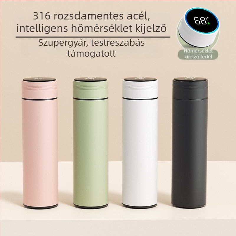 Okos 316-os rozsdamentes acél termosz nőknek, tea-víz szétválasztó funkcióval, elegáns kialakítás