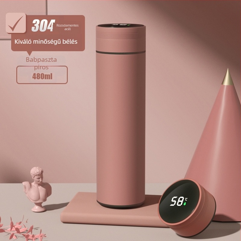 Okos 316-os rozsdamentes acél termosz nőknek, tea-víz szétválasztó funkcióval, elegáns kialakítás