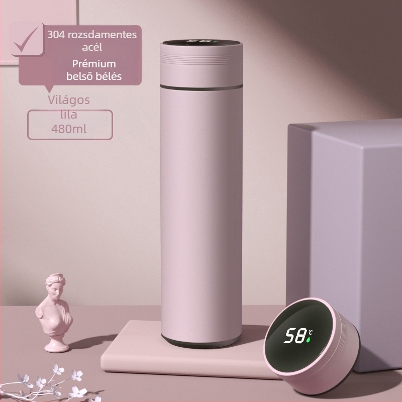 Okos 316-os rozsdamentes acél termosz nőknek, tea-víz szétválasztó funkcióval, elegáns kialakítás