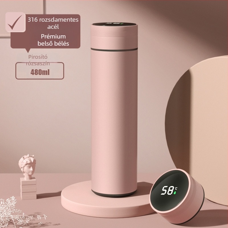 Okos 316-os rozsdamentes acél termosz nőknek, tea-víz szétválasztó funkcióval, elegáns kialakítás