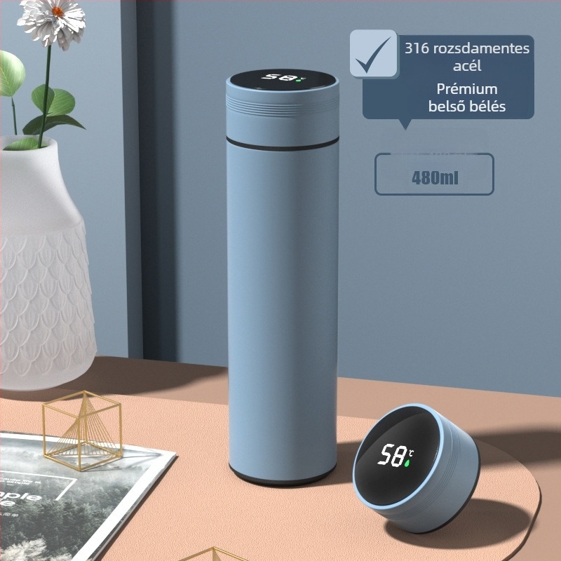 Okos 316-os rozsdamentes acél termosz nőknek, tea-víz szétválasztó funkcióval, elegáns kialakítás