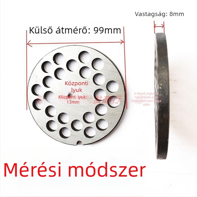 Elektromos húsdaráló lyuklemez, penge és szita készlet