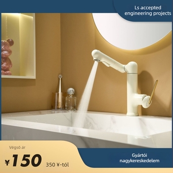 Fürdőszobai mosdócsap forgó kifolyóval, alulról történő szerelés, test: cinkötvözet, kerámia korongos szelep, elektroplakált felület, meleg/hideg vezérlés kulccsal