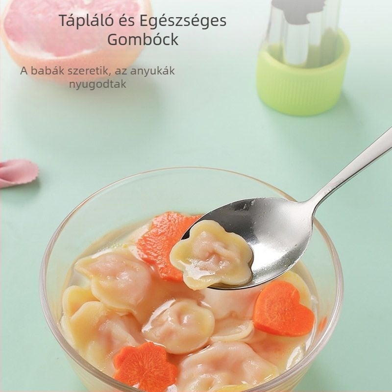Babáknak készült dumpling és pillangó alakú nudli nyomóforma - fém eszköz, márka Unique