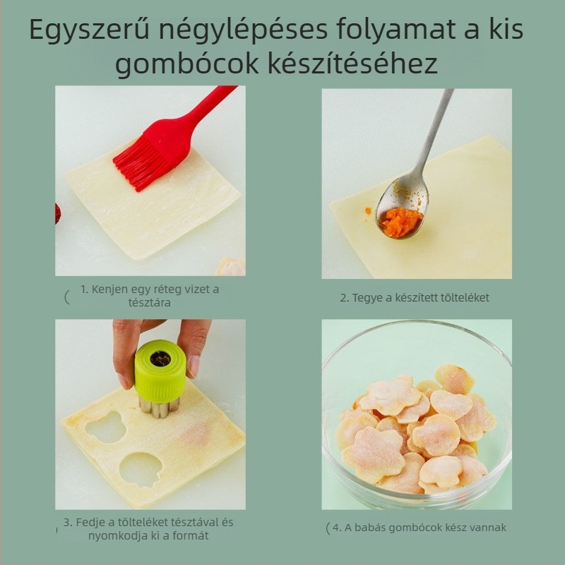 Babáknak készült dumpling és pillangó alakú nudli nyomóforma - fém eszköz, márka Unique