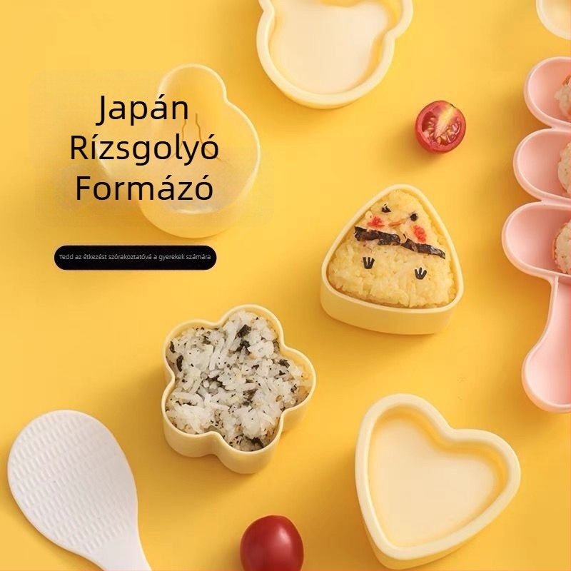 Háromszög alakú rizsgolyó forma, élelmiszerbiztonságos, babák és gyerekek számára, otthoni használatra, sushi készítő eszköz