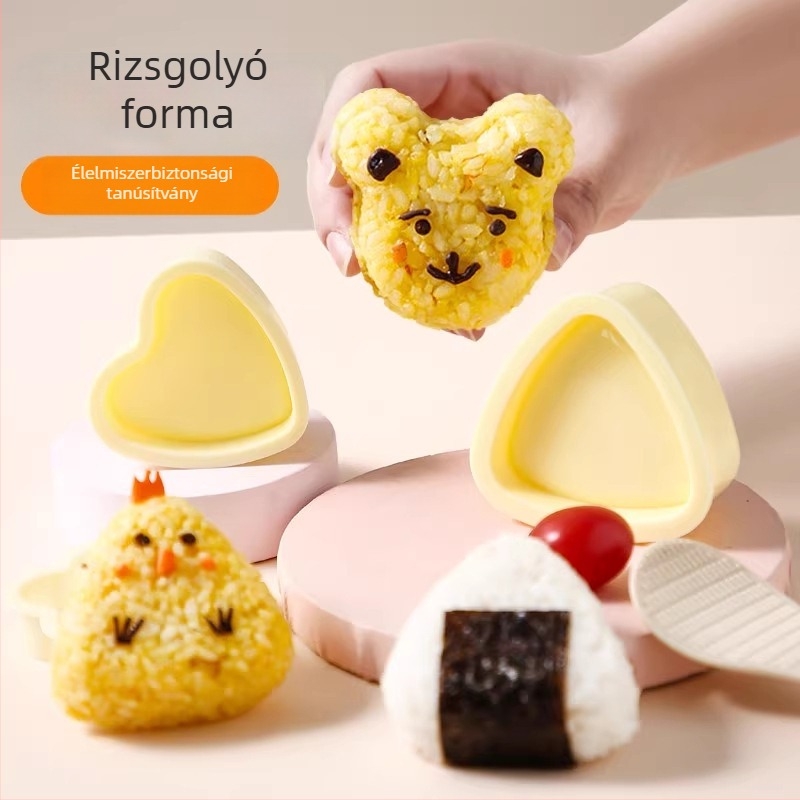 Háromszög alakú rizsgolyó forma, élelmiszerbiztonságos, babák és gyerekek számára, otthoni használatra, sushi készítő eszköz