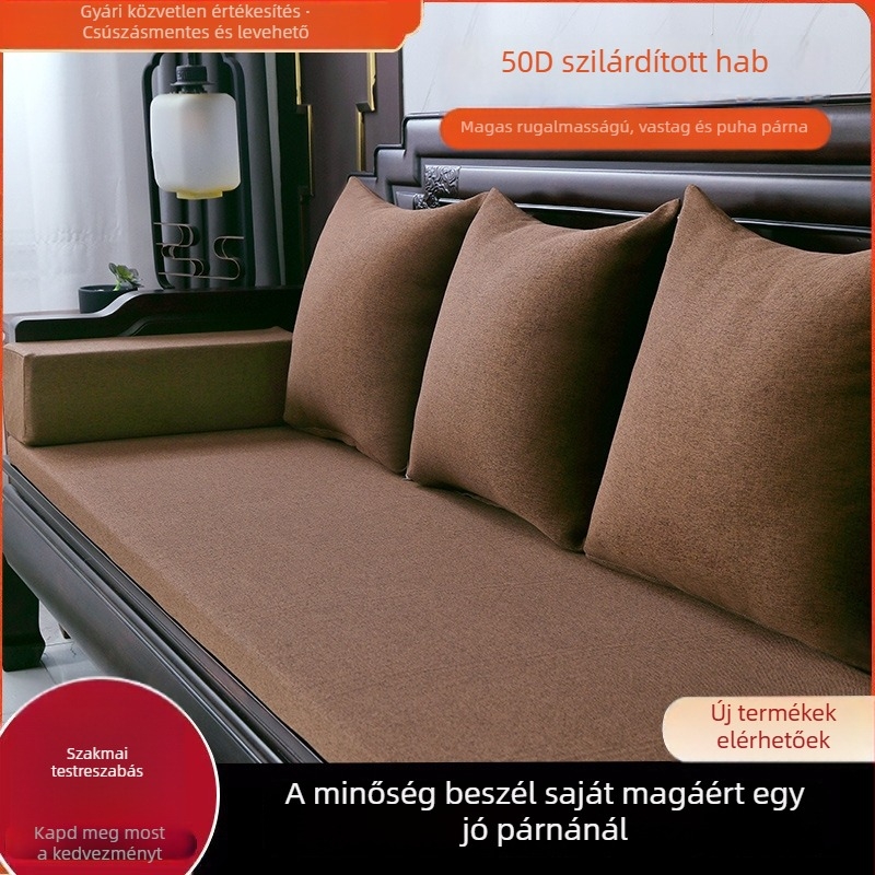 Minden évszakokra alkalmas kanapépárna, imitációs lenanyagból, 95% len, Nantian bay márka, modern minimalista stílus, teljes lefedettségű zipzár