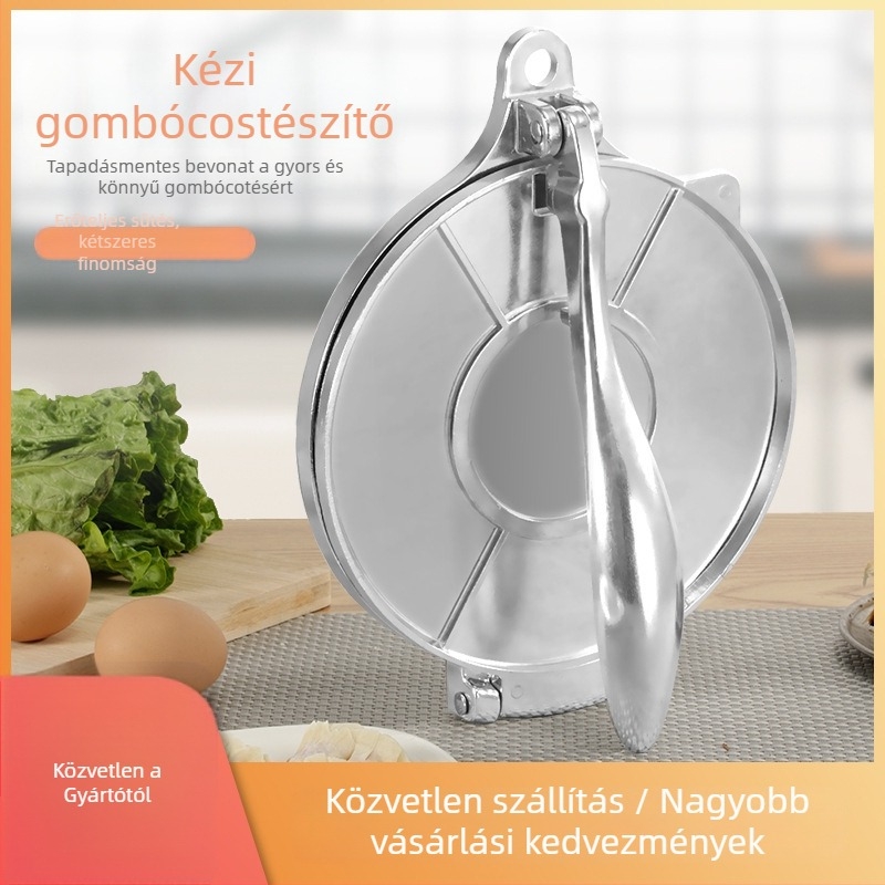 Mexikói tortilla prés, (alumínium ötvözet; kézi működtetés; logó nyomtatás; testreszabható feldolgozás)