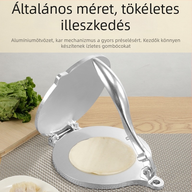 Mexikói tortilla prés, (alumínium ötvözet; kézi működtetés; logó nyomtatás; testreszabható feldolgozás)
