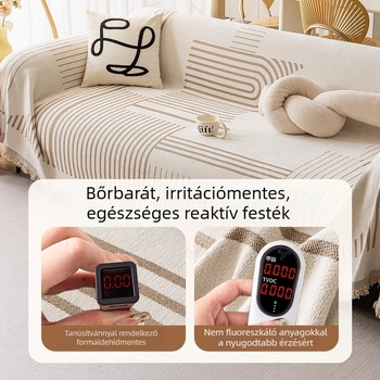 Chenille kanapé huzat, csíkos mintával, minimalista stílus, testreszabható kétüléses kanapéhoz