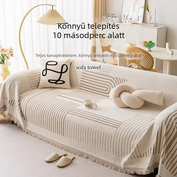 Chenille kanapé huzat, csíkos mintával, minimalista stílus, testreszabható kétüléses kanapéhoz