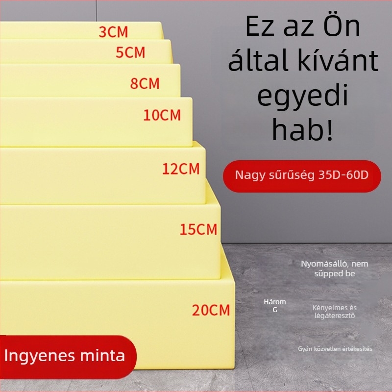 50D nagy sűrűségű habszivacs kanapé párna, vastag és kemény, bay ablakhoz, hálószobához és erkélyhez, univerzális tatami töltőanyag