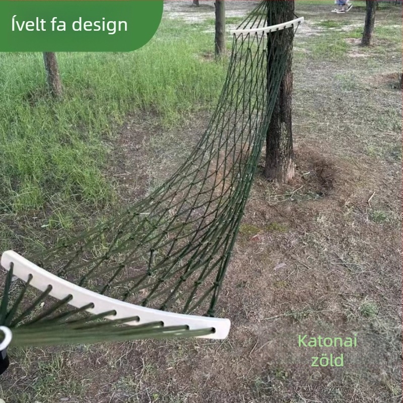 Kültéri függőágy - egyszemélyes, nylon kötél hálós felület, felborulás elleni dizájn